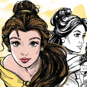 Disney Princess Belle Sketch Xbox 360 (Includes HDD) Skin